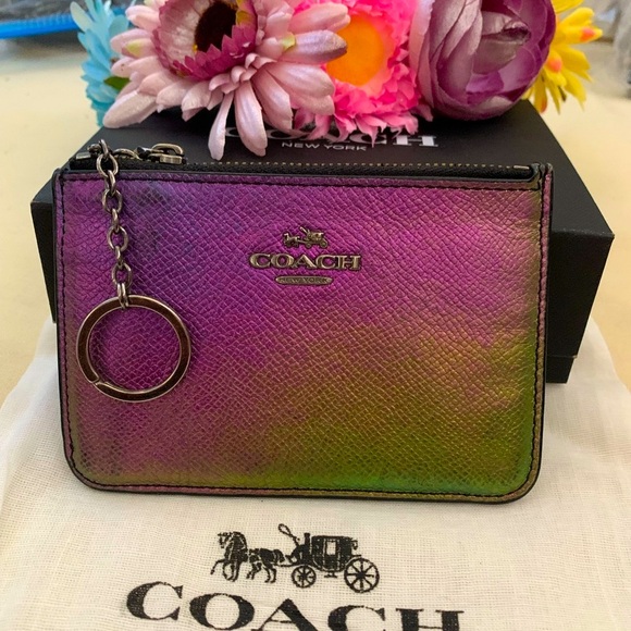 COACH OIL SLICK/HOLOGRAPHIC SKINNY
MINI CARD CASE Style:N64945 - Picture 8 of 9